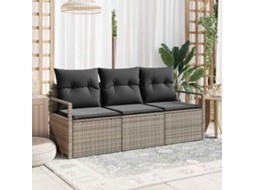 Vidaxl Conjunto De Sofás 3 Unid. Cinzeto Vime Pe