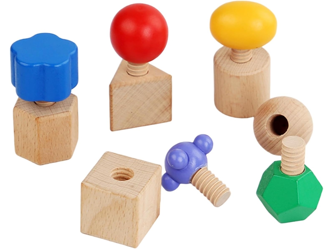 Brinquedos Montessori, Brinquedo De Empilhar Porcas E Parafusos