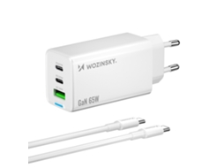 Ładowarka Sieciowa Gan Usb a Usb c Z Kablem Usb c 65w Biała WOZINSKY
