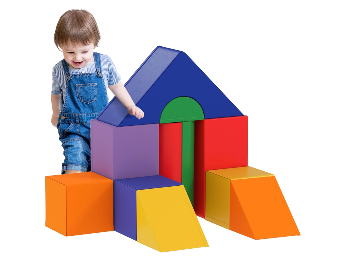 Kit 11 Peças Módulo Habilidades Motoras Infantil, Blocos de Construção Espuma Epe Multicoloridos, Brinquedo Educativo para Bebês 1 a 3 Anos CHEZMOI
