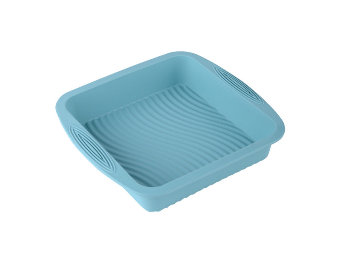 MEOIRUERY Silicone Square Cake Pan, Molde De Cozimento Quadrado Anti Aderente Com Superfície De Fácil Liberação, Bandeja De Silicone Resistente Ao Calor Para Us