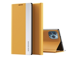 Capa Em Couro Pu À Prova De Quedas, Com Suporte Para Apple Iphone 16 Pro - Amarelo