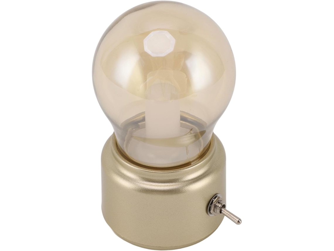 Luminária de mesa vintage Ftvogue com lâmpada LED, em ABS e vidro, com luz quente, interruptor basculante e alimentação por 3 pilhas.
