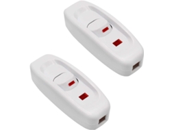 Rebe 2 Pack Interruptor de Palanca En Línea Ac 250v 10a Con Indicador Led Blanco para Lámparas de Escritório