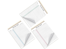 Bloco De Notas De 3 Peças Agenda Quotidien Portátil Em Papel E Metal
