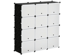 Estante Modular com 12 Cubos Preto ZACHARY