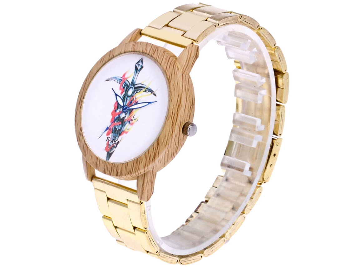 Reloj De Pulsera De Moda Con Correa De Acero Para Mujer Y Hombre Dorado