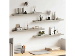 Vidaxl Prateleiras De Parede 4 Pcs 60x9x3 Cm Cinzento Cimento