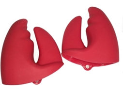 Luvas de Forno de Silicone Resistentes Ao Calor, Anti deslizantes, Pinças de Canguru Vermelhas, para Cozinha, Assado e Churrasco