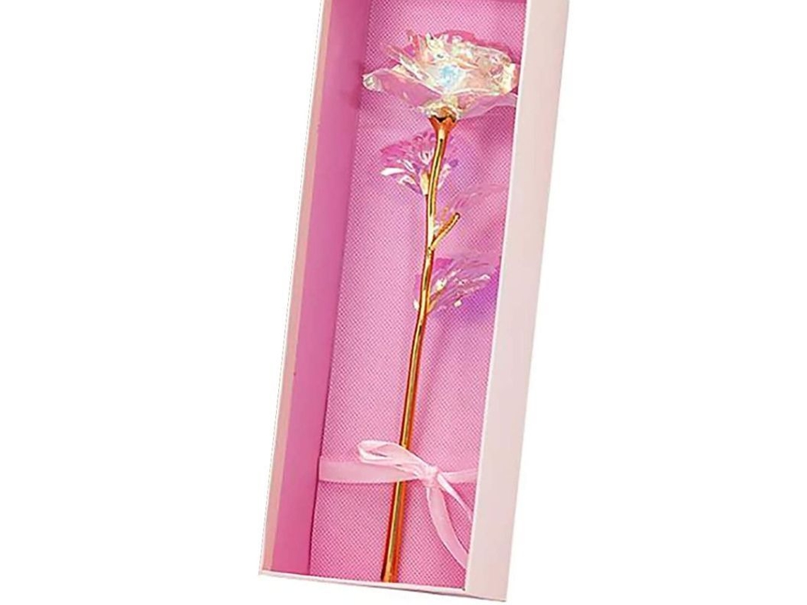 Rosa de Cristal com Ouro 24k Nova Line