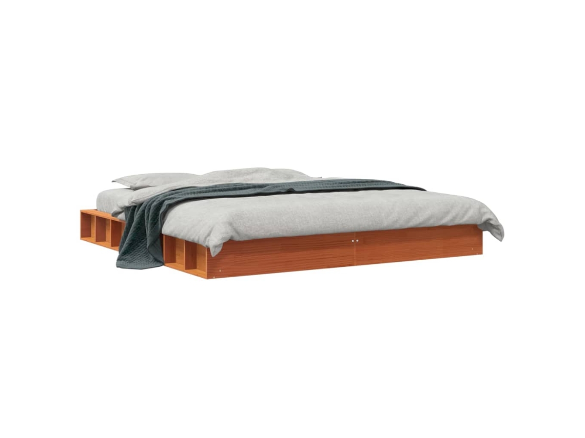 Bed Frame, Bed Frames Vidaxl Marrom Madeira De Pinho (200 X 200 Cm)