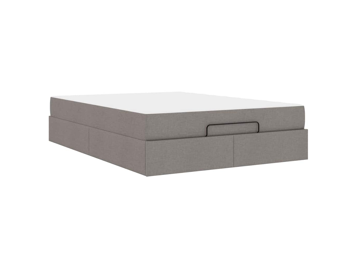 Conjunto 2 Estrutura Da Cama Vidaxl Castanho-acinzentado Tecido (140 X 200 Cm)