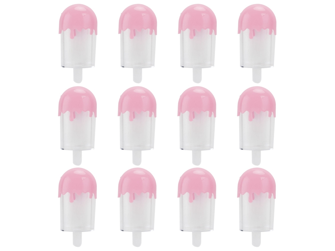 Caixa De Balas Forma De Sorvete Rosa 12 Unidades