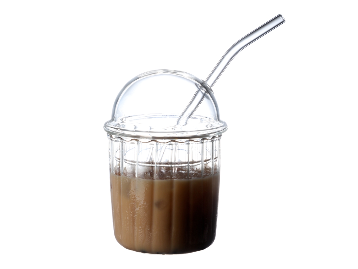 Copo com Pajinha de Vidro Criativo LAXISCREED 450ml
