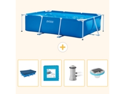 Intex Piscina Com Estrutura Retangular - 300x200x75 Cm - 5-peças S174