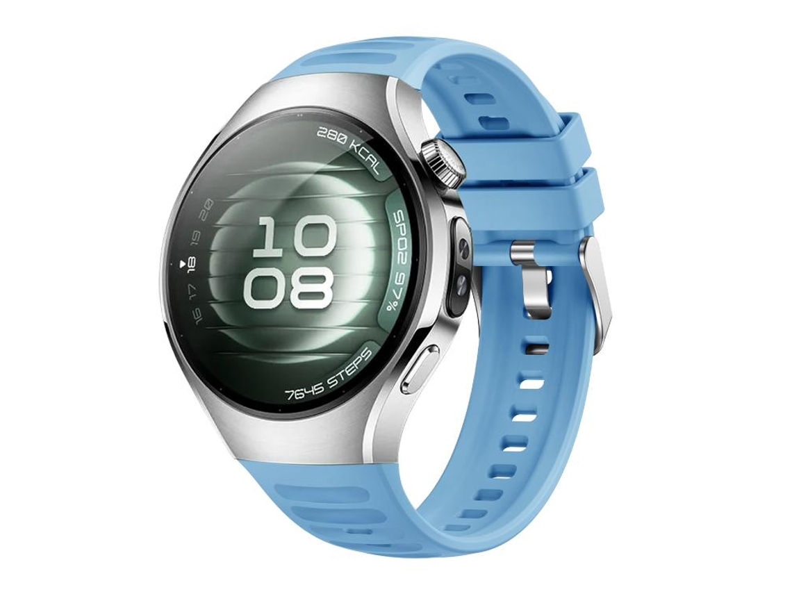 Bracelete para Huawei Watch 5 Silicone Corrugado com Fivela de Aço Prate Preta XIAOMOYU (42mm)