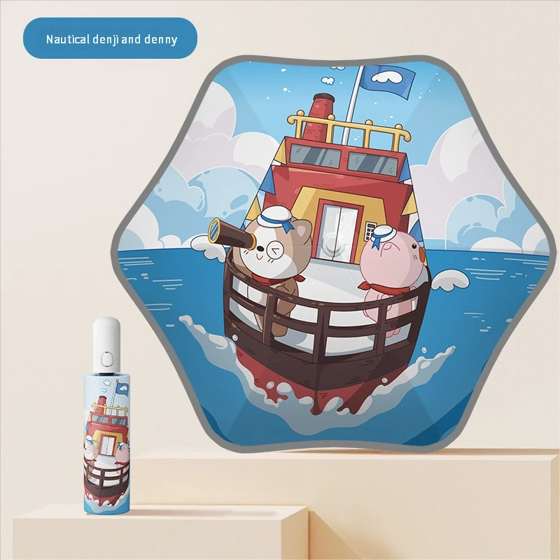Guarda sol Divertido com Desenho Animado, Guarda sol Infantil MDUG (estilo 1 6k)