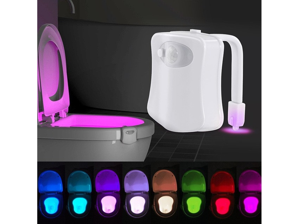 Luz de Vaso Sanitário Inteligente Led 8 e 16 Cores com Sensor Presença, Nova Luz de Vaso Sanitário Recarregável Via Usb 1 BRILVIBERA