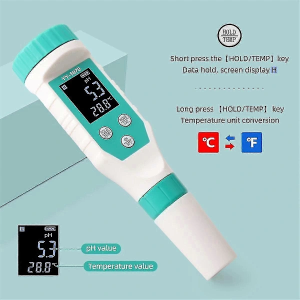 Medidor De Ph/cloro Livre/orp/ec/tds/sal/temperatura Para Piscina, Testador De Salinidade Ip67 À Prova D'água