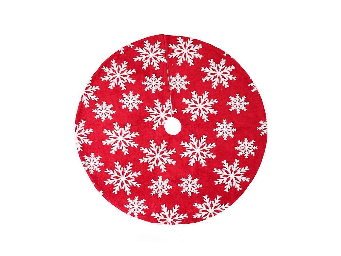 Saia Redonda Vermelha Para Árvore De Natal/meias De Natal Em Forma De Floco De Neve E Saco De Doces Olysi Shop