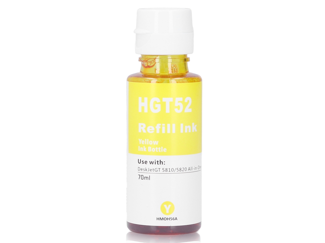 Tinta de recarga 70ml para impressora HP GT5810 5820 310 311 19 410 519, amarela S/MARCA