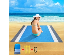 Tapete De Praia Antiareia Impermeável 200x140cm , Para Praia,campismo,piqueniquecaminhadas Azul Claro Hexinyigjly