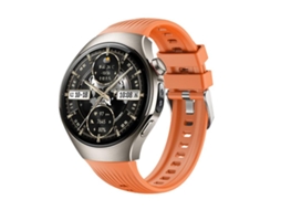 Bracelete para Huawei Watch 5 XIAOMOYU vertical silicone com fivela de aço prateado laranja (46mm)