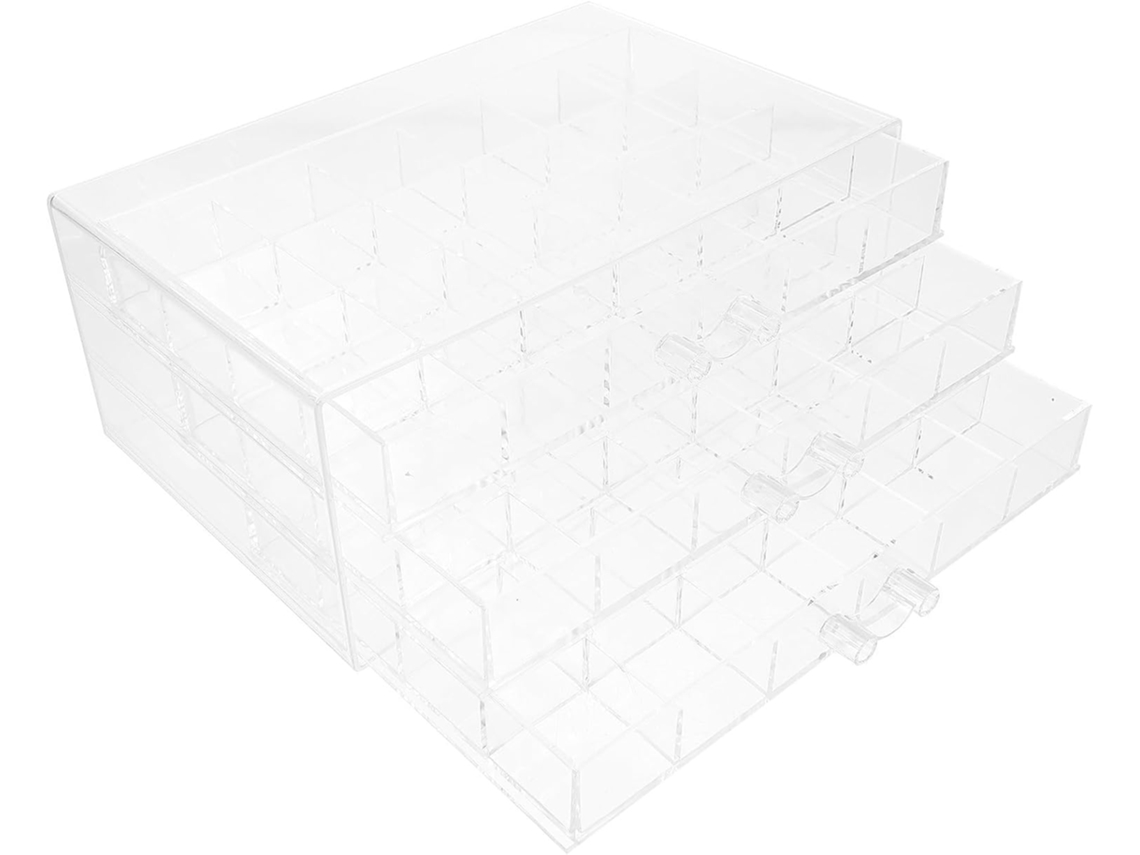 Caixa De Joias De Plástico Transparente, Portátil E Prática.