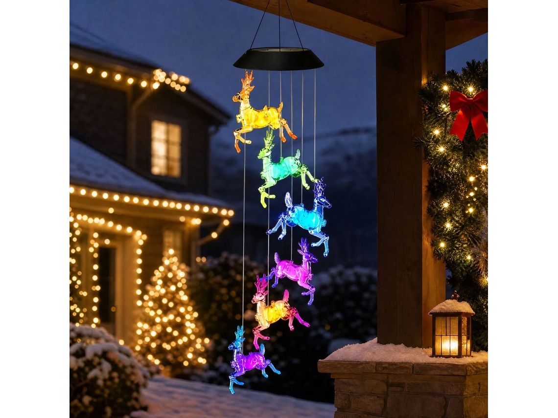 Bountiful Natal Solar Vento Árvore De Maple Led Multicolor Multicolor As Shown