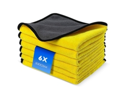 Toalha De Secagem Em Microfibra, 6 Panos, 500 Gsm, Para Carro