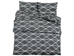 Duvet Cover Set, Duvet Cover Sets Vidaxl Cinzeto Algodão (140 X 200 Cm + 60 X 70 Cm)