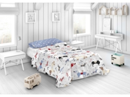 Lençol de Cima com Fronha Cama 90 Algodão Extra Macio Feito na Espanha Doggy Patch COOL KIDS