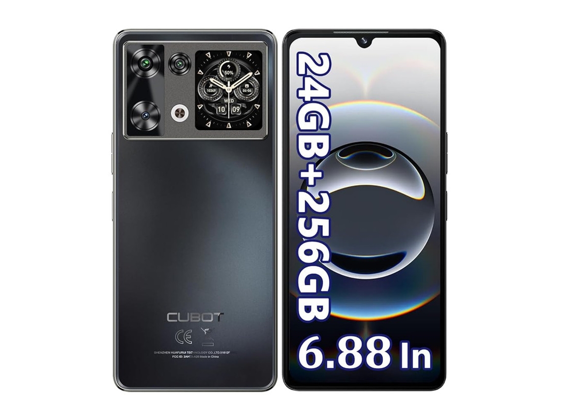 Smartphone CUBOT P90 com 6.88 polegadas, 24 GB RAM, 256 GB ROM, câmera 64 MP, bateria 5100 mAh, NFC, Android 15