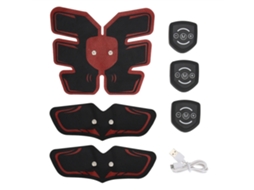 Lurelia Equipamento Treino Estimulador Muscular Ems Portátil Para Massagem Abdominal, Equipamento De Treinamento Físico E Exercícios, Vermelho