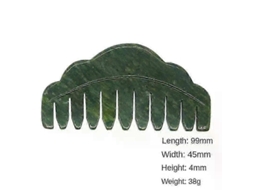 Pente De Jade 2/1 Peça Para Massagem Na Cabeça Feminina, Liso, Pente De Chifre De Jade Fênix Verde Jinyubo Store