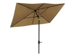 Chapéu De Sol De Jardim Alumínio, Metal E Poliéster Cor Marrom 290x205x248 Cm Outsunny