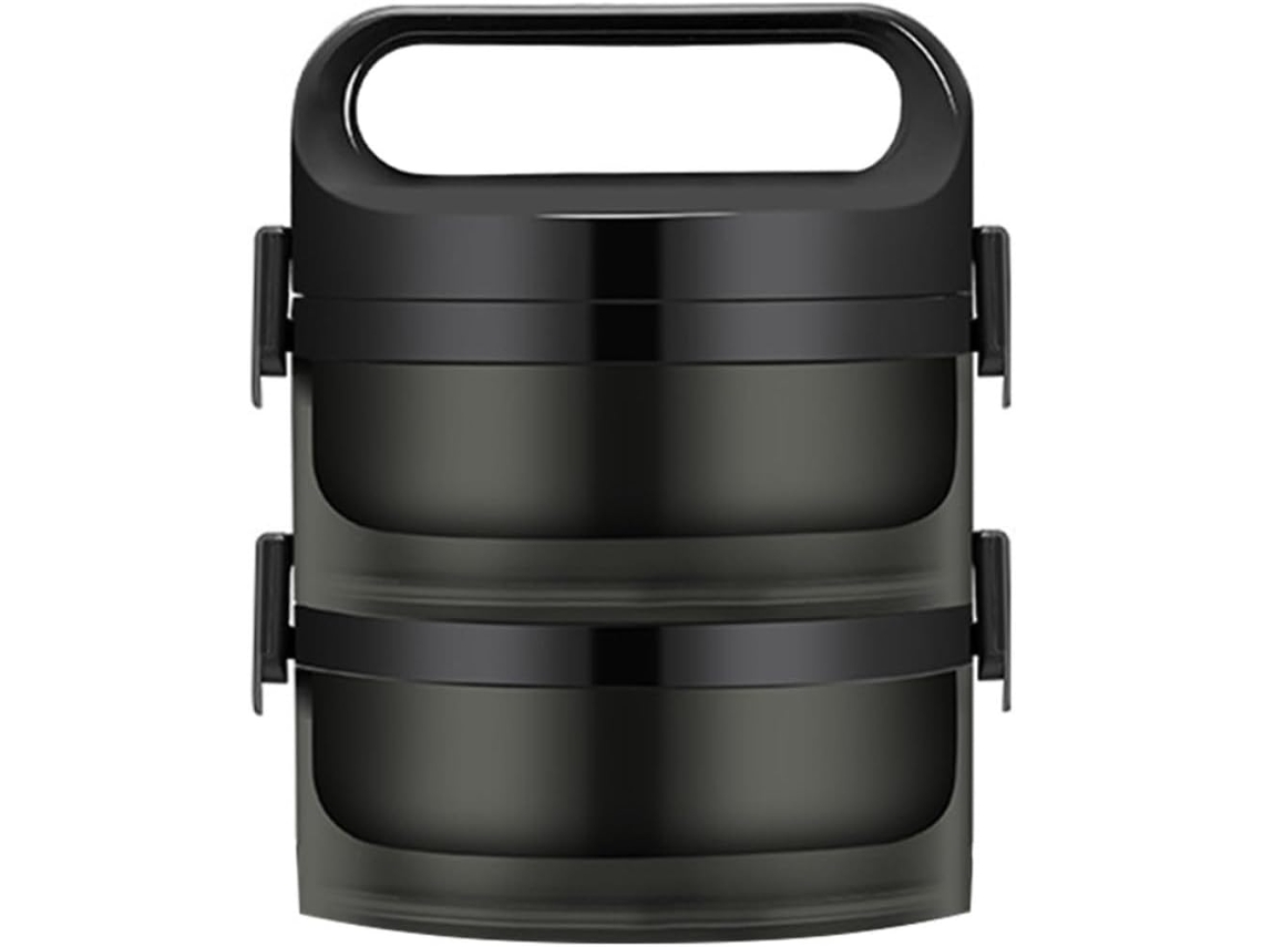 Lancheira Bento Portátil Amosfun Em Aço Inoxidável, Com Conservação De Calor, Ventilação E Dupla Camada, Ideal Para
