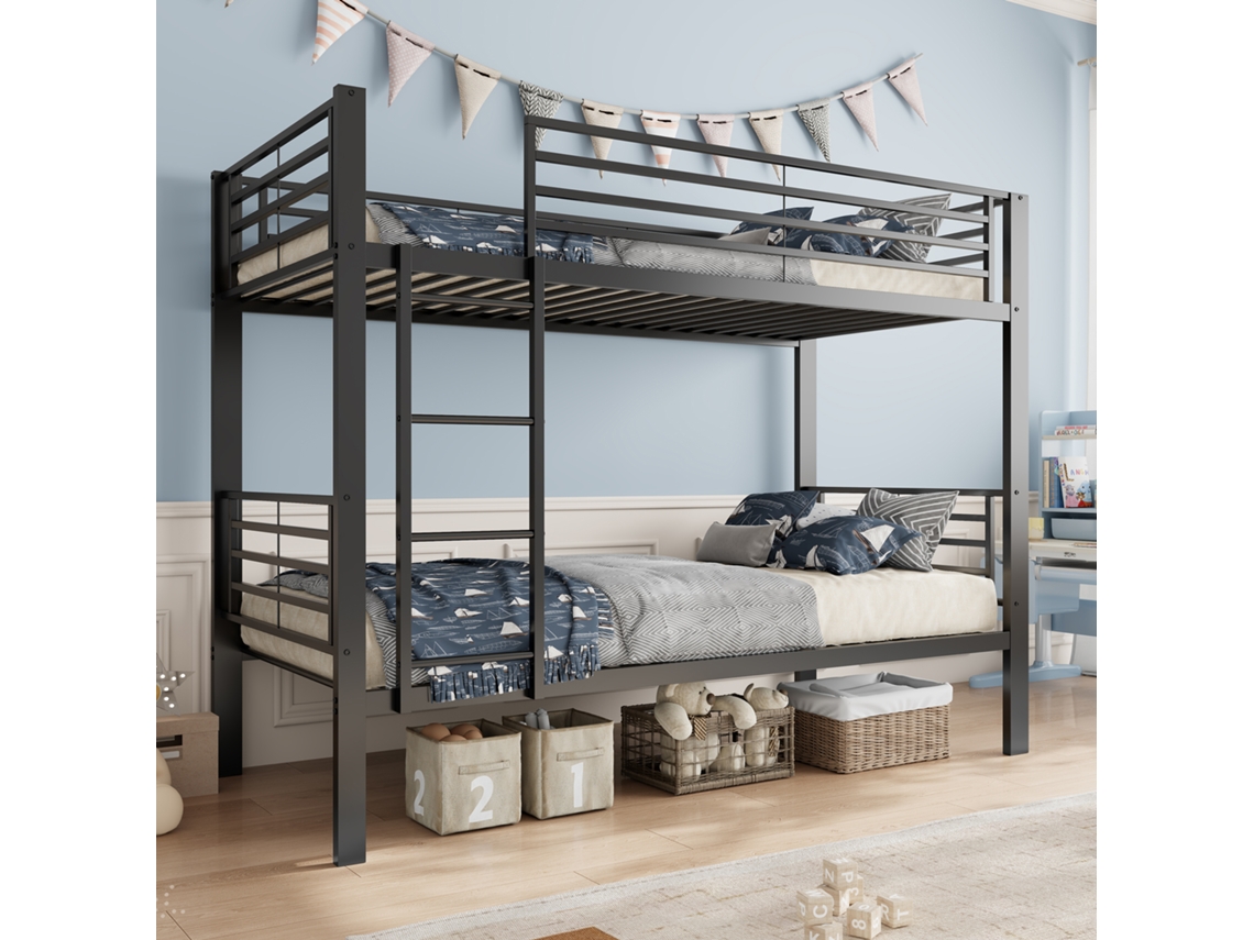 Cama Em Metal Preto 90x200 Cm