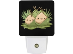 Luminária noturna de LED inspirada na Linda Wall Zongzi com sensor crepuscular.