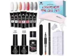 Kit De Extensão De Unhas Em Gel Kit Para Realçar Unhas Em Gel 7 Cores Rosa Nude Com Lâmpada Para Unhas, O Melhor Presente De Natal Ly Ebike