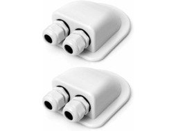 Rebe-2 Peças Pino De Cabo Solar Ip68 Impermeável, Caixa De Entrada Dupla Para Caravana E Barco, Abs Branco