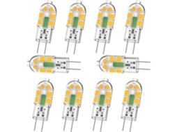 lâmpada G4 Led 2w 200lm Equivalente 20w Halógeno, Branco Quente 3000k, Ac/dc 12v, Pacote de 10 S/MARCA