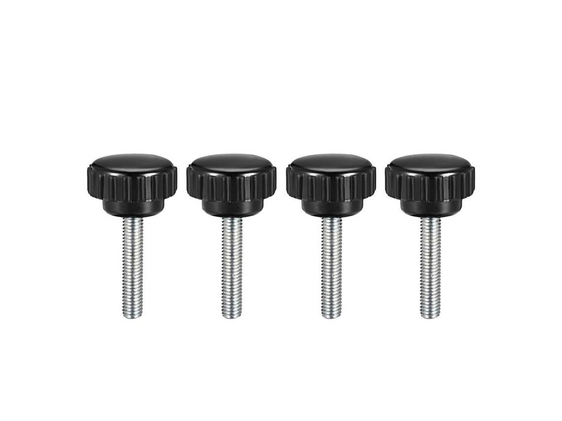 4 Botões de Aperto Serrilhados com Rosca Externa M5x25mm CHABERLU