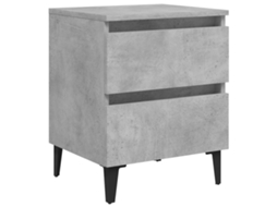 Mesa Cabeceira 40x35x50 cm Madeira Derivados Cinza Cimento MAISON EXCLUSIVE