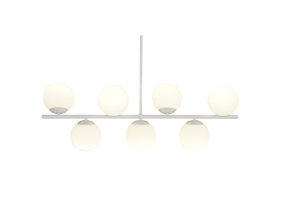 Luminária de Teto com Bolas de Cristal Metálicas Brancas, 98x21x22cm ALEXANDRA HOUSE LIVING