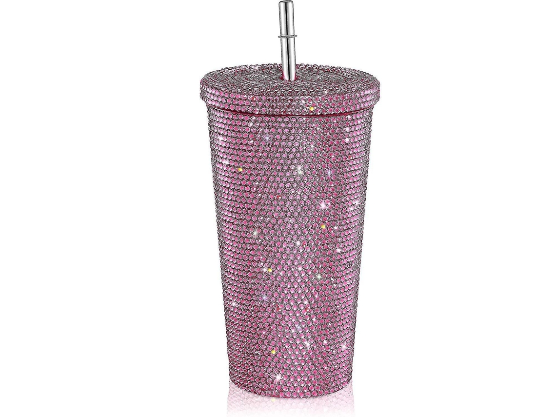 Garrafa de água Brilvibera com tampa e glitter de diamante brilhante