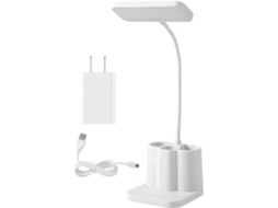 Luminária De Leitura Led Com Porta Canetas, Pequena Luminária De Mesa Para Estudantes, Temperatura De Cor Ajustável