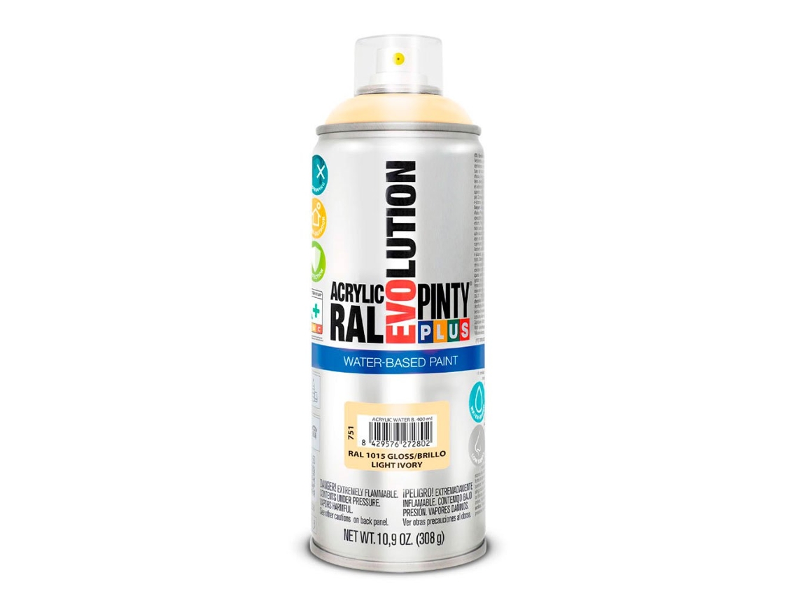 Spray Unisex PINTYPLUS Tinta leve marfim evolution water-based 520cc ral 1015 (Beige - Tamanho Único)