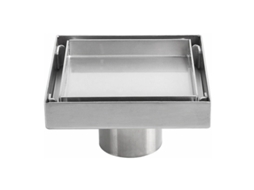 Ralo de Piso Invisível em Aço Inoxidável 304, Quadrado, Espesso, Desodorizante, 1010cm AQUAFORGE