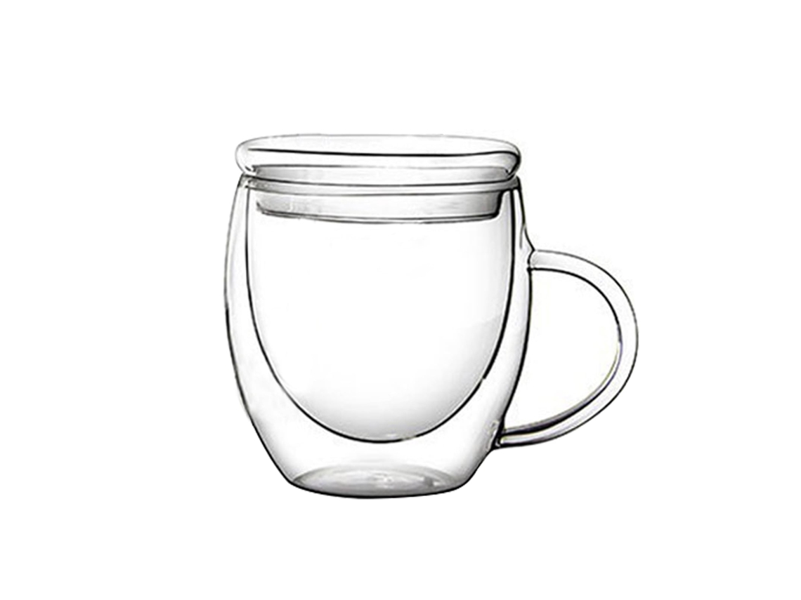 Copo com Alça Dupla 250ml com Tampa de Vidro LAXISCREED